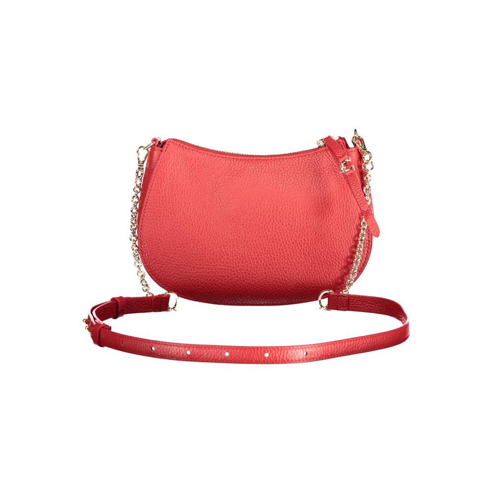 Rosso Leather Handbag with Chain Strap by Coccinelle