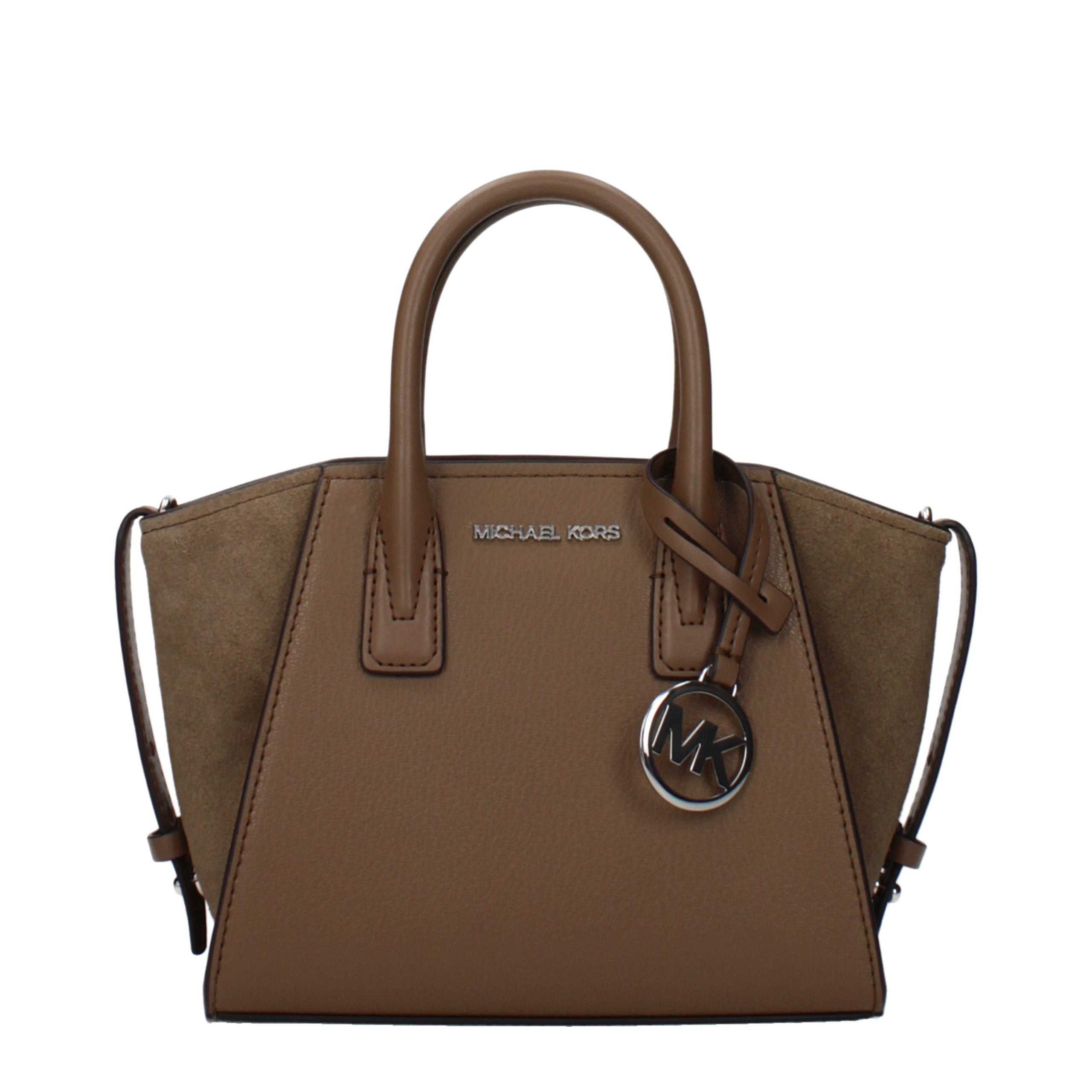 Brown Leather Handbag with Adjustable Shoulder Strap by Michael Kors
