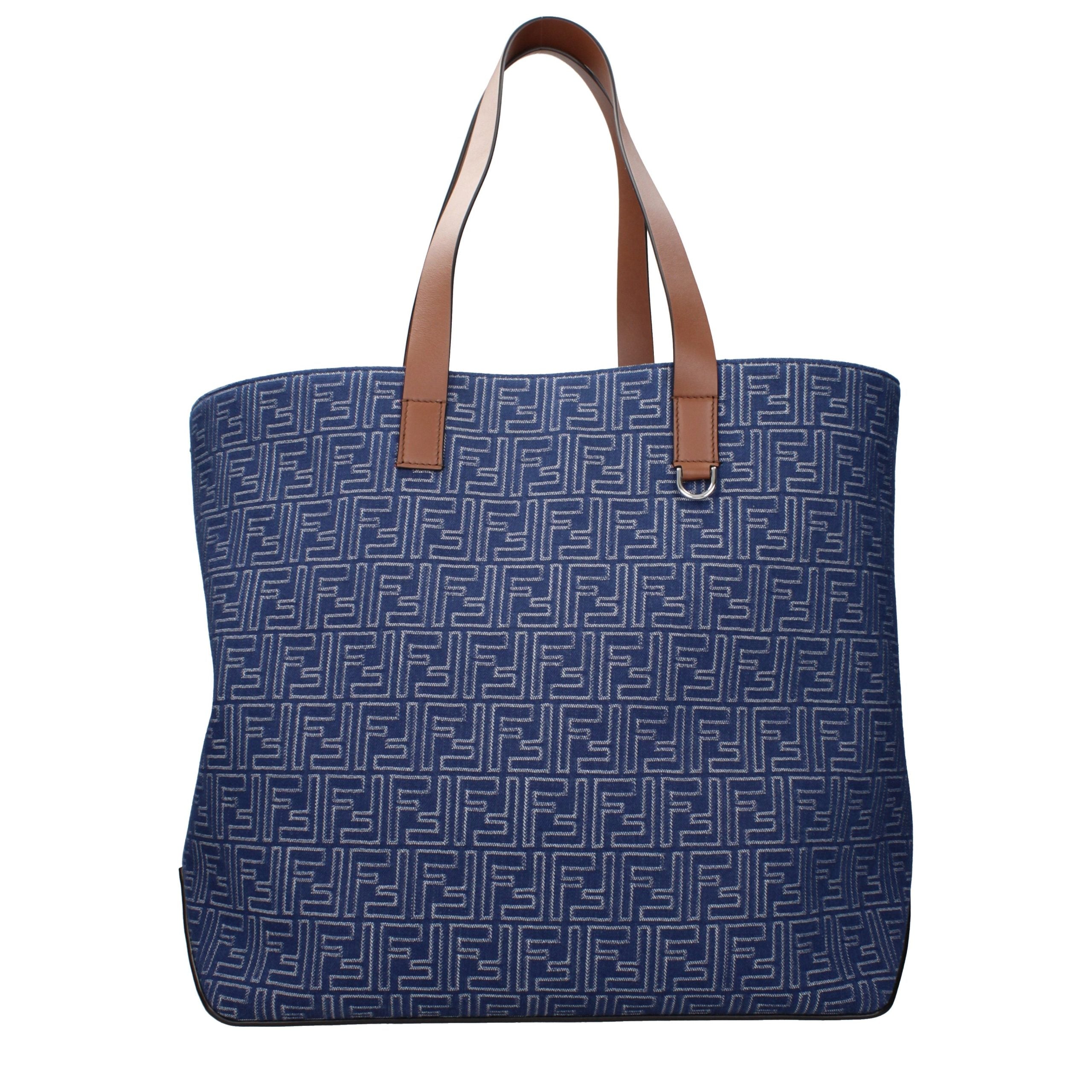 Blaue Fendi Kunstleder-Schultertasche mit Logo