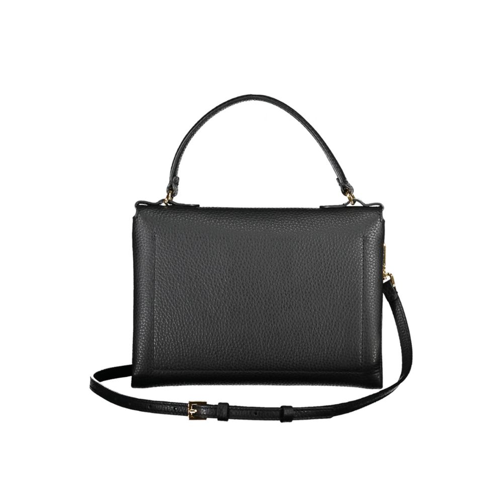 Schwarze Lederhandtasche mit Drehverschluss von Coccinelle