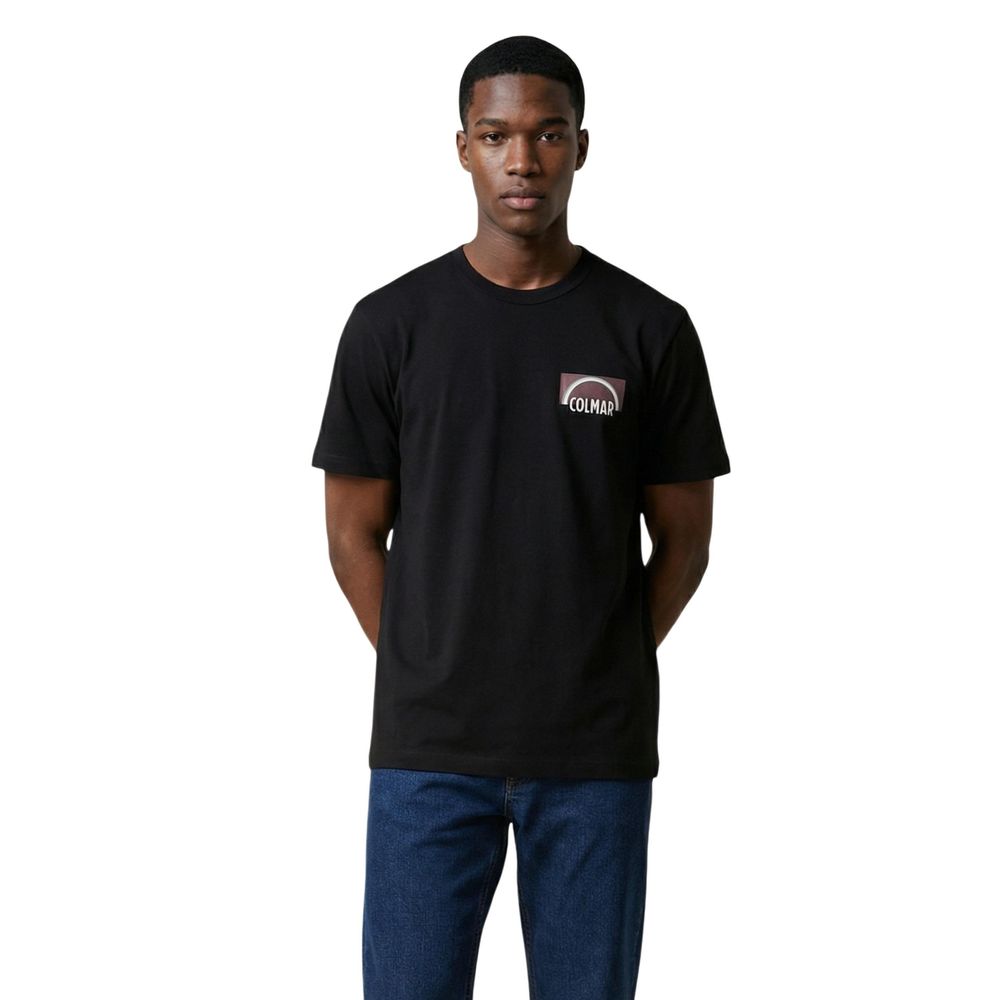 Schwarzes Baumwoll-T-Shirt mit Colmar-Logo