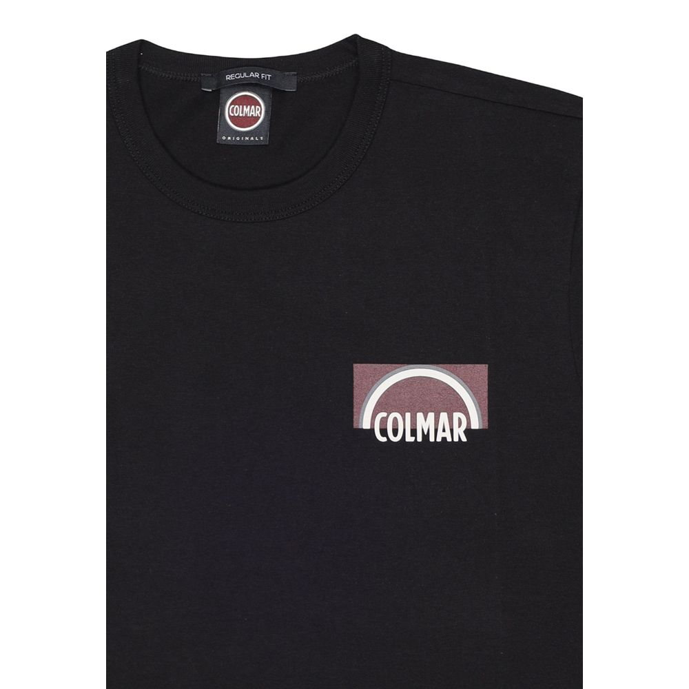 Schwarzes Baumwoll-T-Shirt mit Colmar-Logo