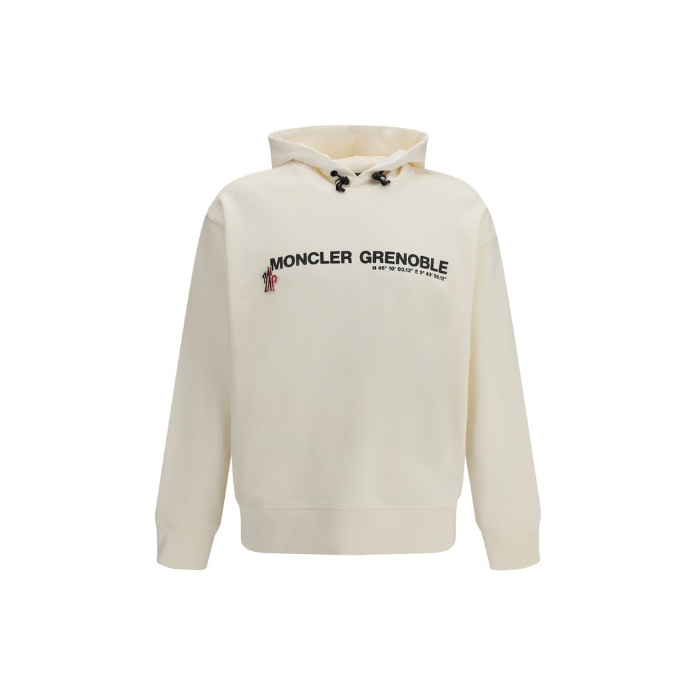 Beige Cotton Hoodie with Embroidered Logo