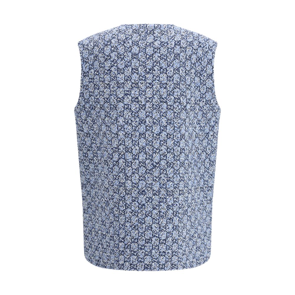 Gucci Blue Cotton Sleevelesss Jacket