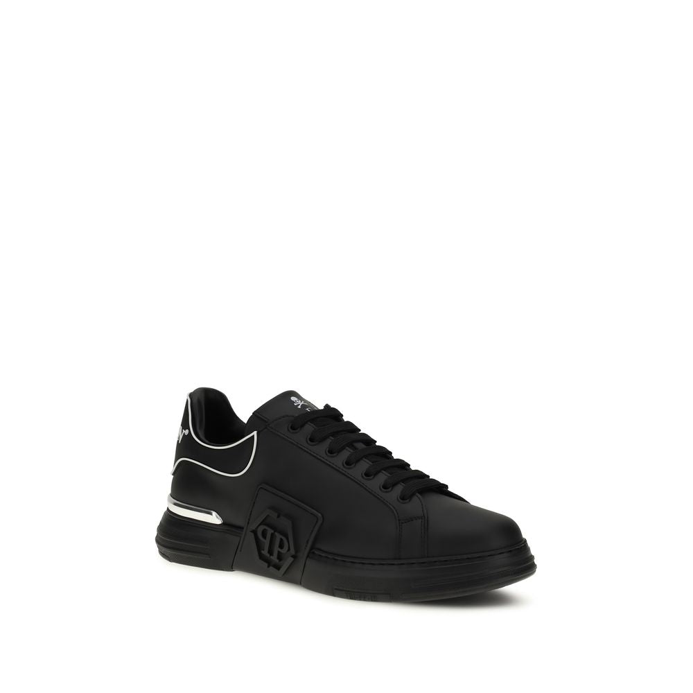 Schwarze Low-Top-Sneakers aus Leder von Philipp Plein