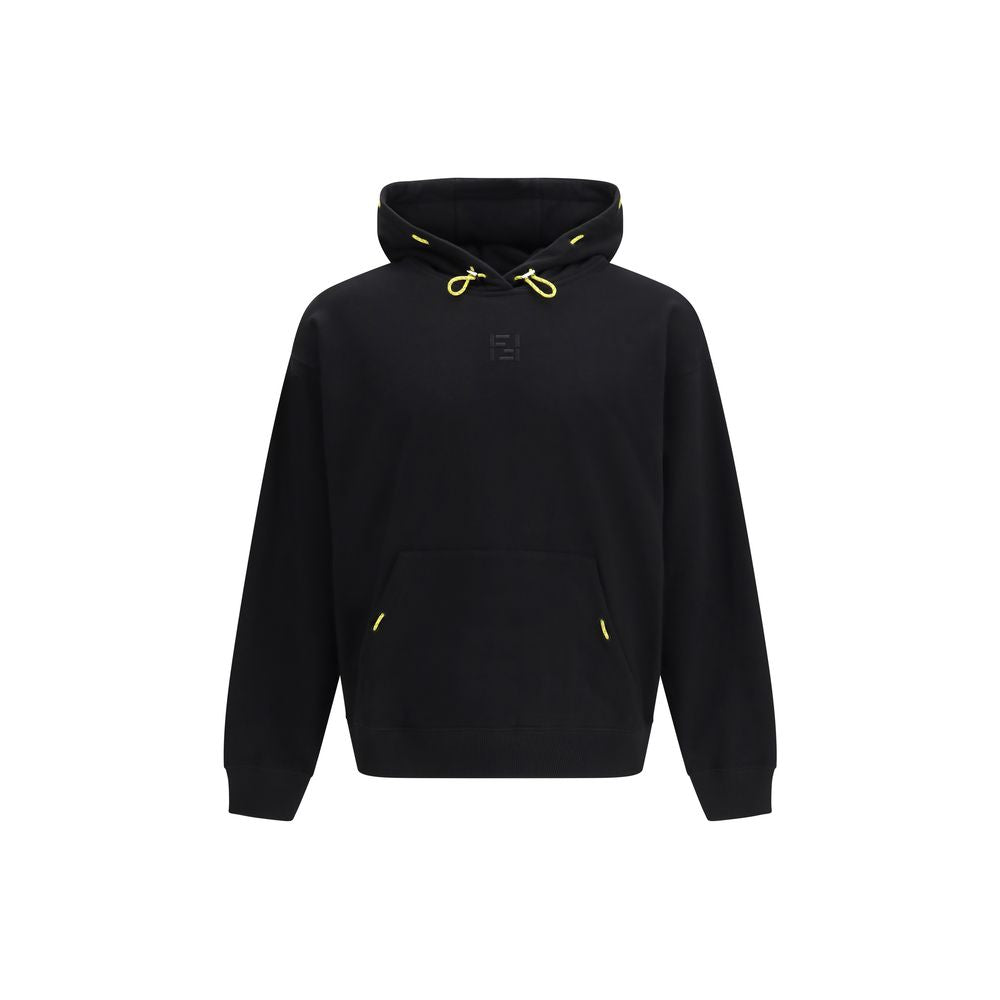 Schwarzes Baumwoll-Sweatshirt mit aufgesticktem Logo