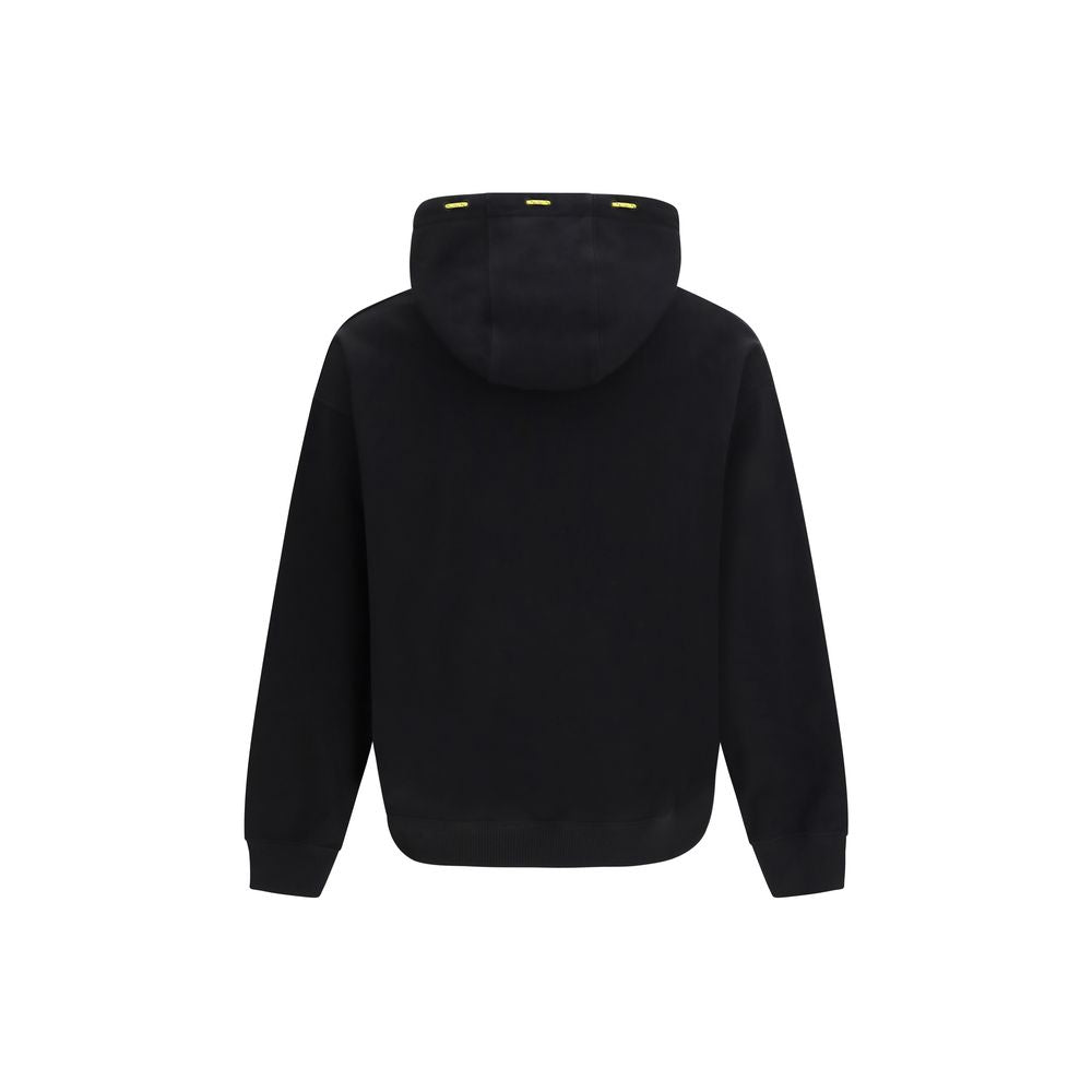 Schwarzes Baumwoll-Sweatshirt mit aufgesticktem Logo