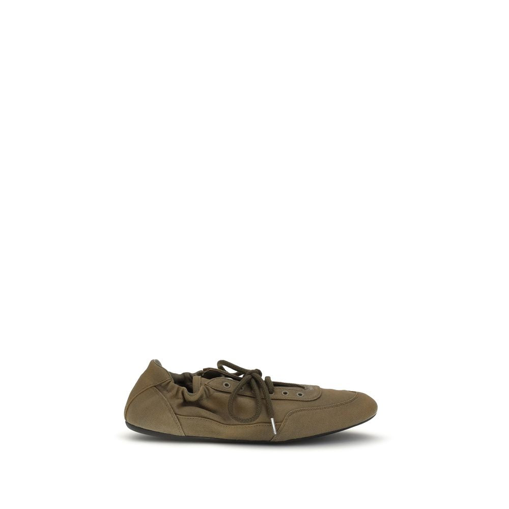 Baumwoll-Sneaker bicolor mit laminiertem Logo-Print