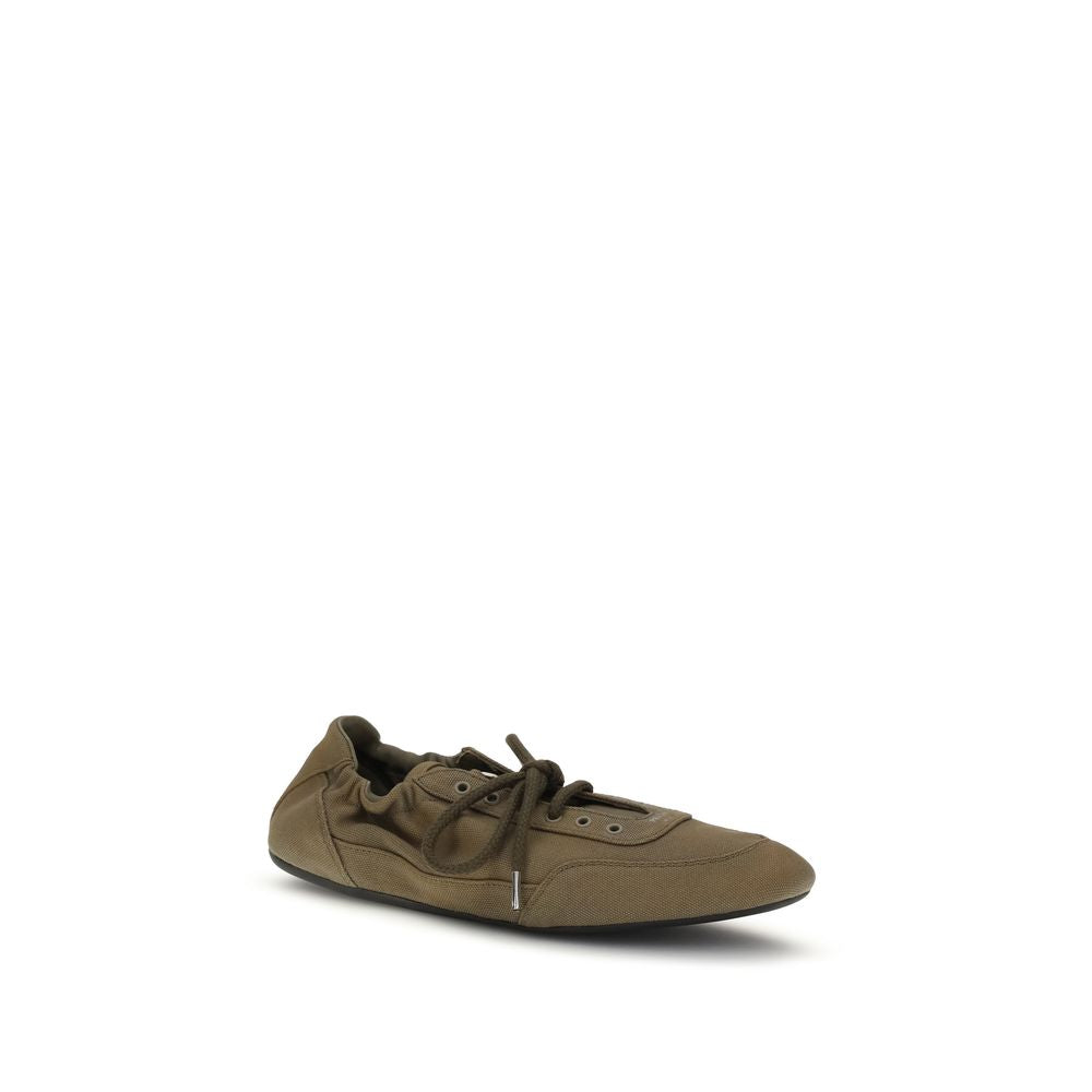Baumwoll-Sneaker bicolor mit laminiertem Logo-Print