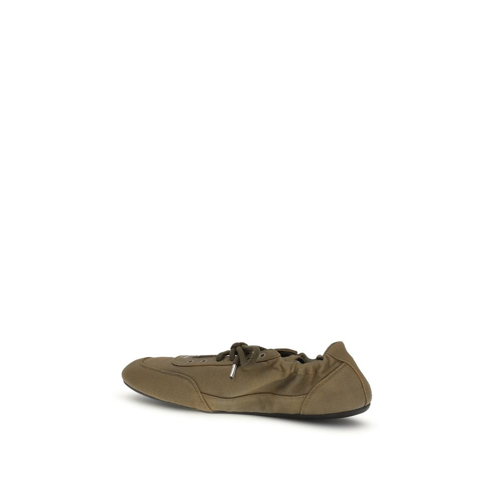 Baumwoll-Sneaker bicolor mit laminiertem Logo-Print
