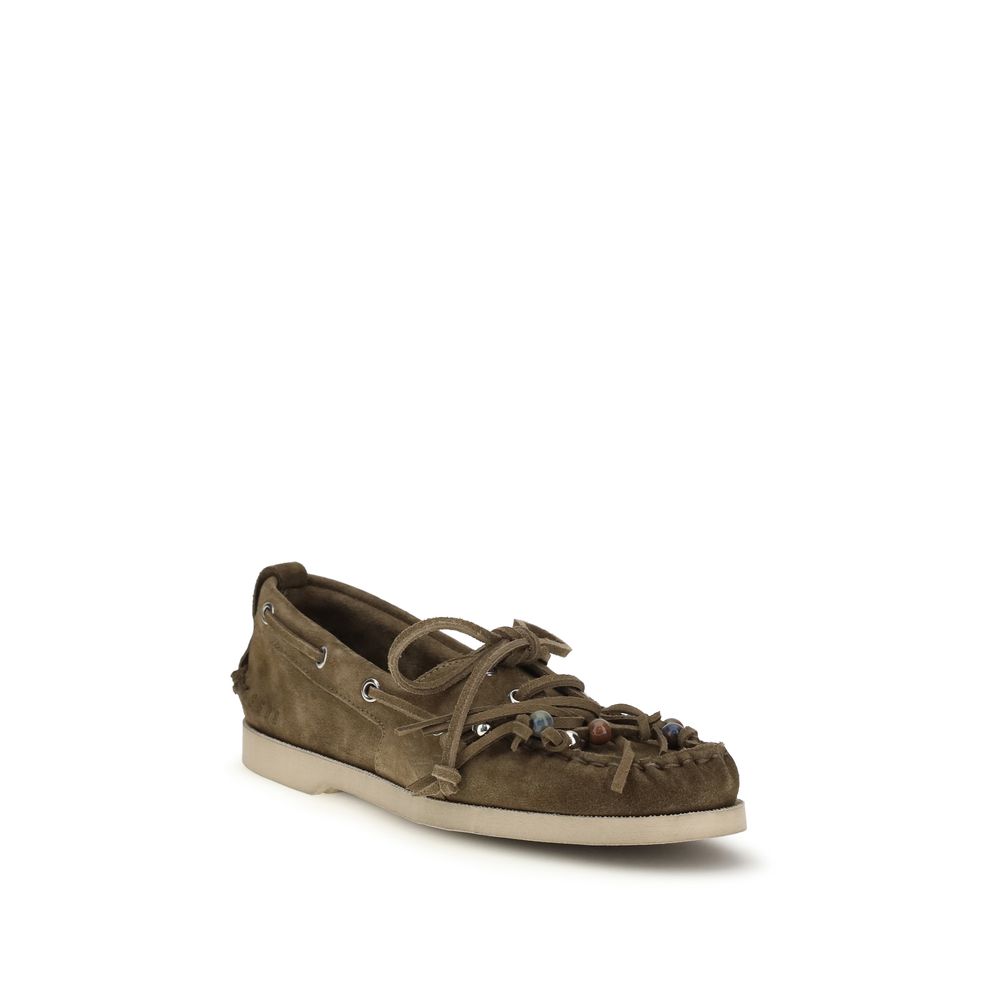 Golden Goose Bicolor Calf Leather Slip-On Loafers