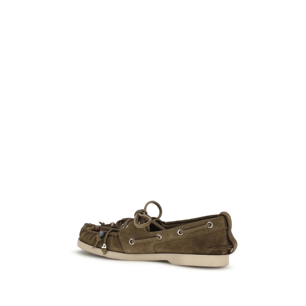 Golden Goose Bicolor Calf Leather Slip-On Loafers