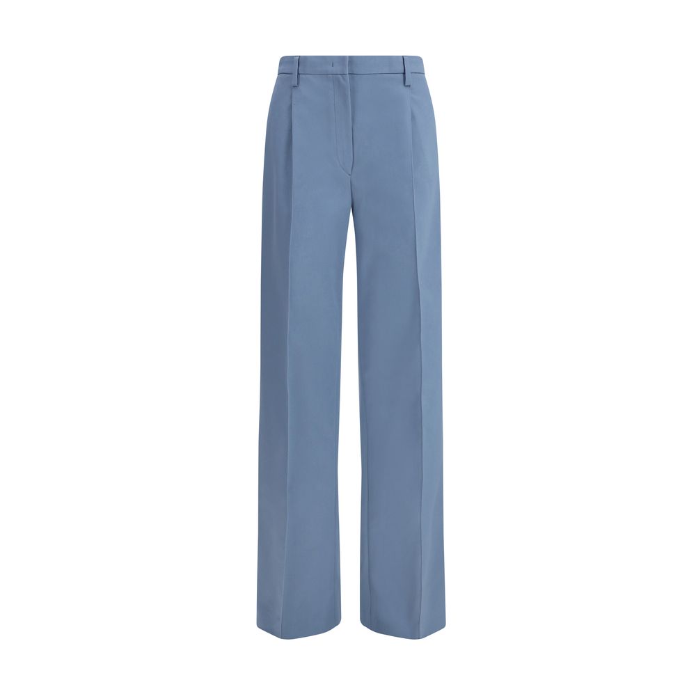 Blaue Baumwoll-Chinohose mit Bundfalten von Prada