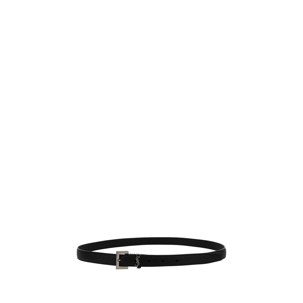 Saint Laurent Black Lamb Thin Belt
