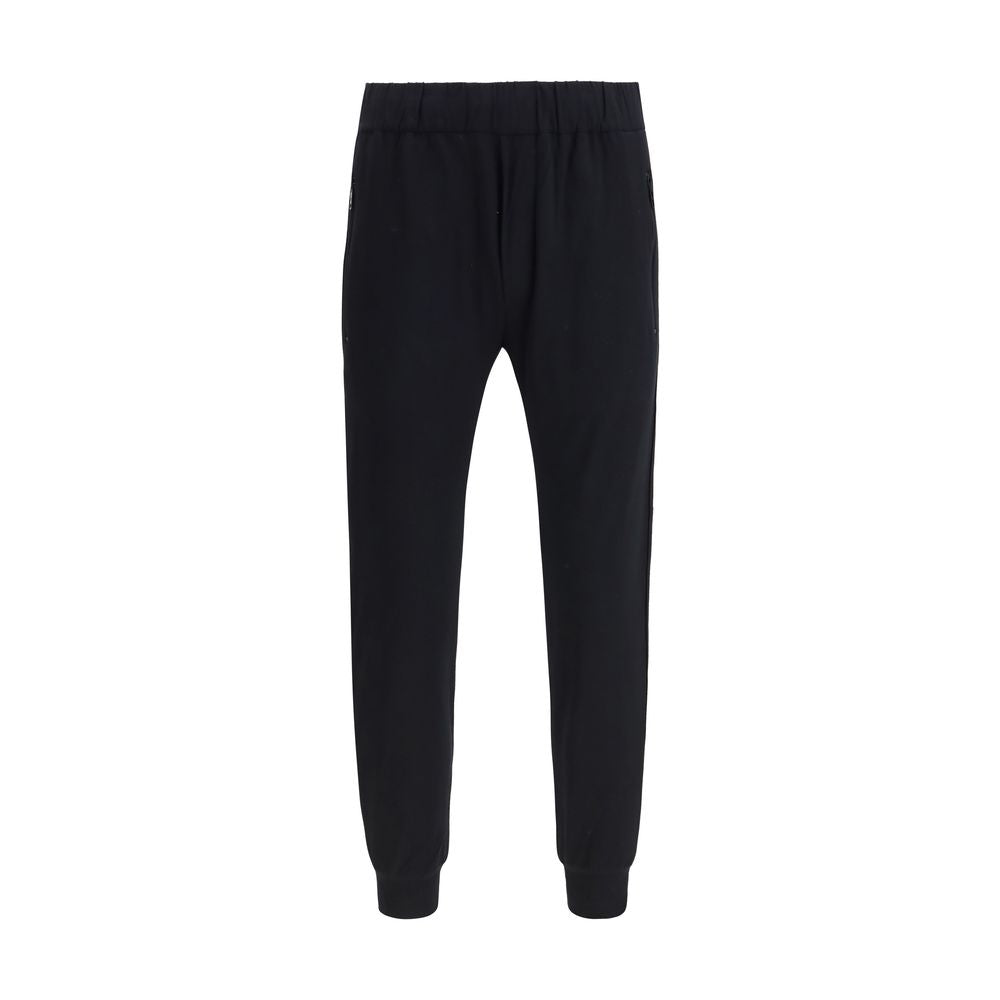 Schwarze Synthetik-Sporthose mit Kordelzug-Detail