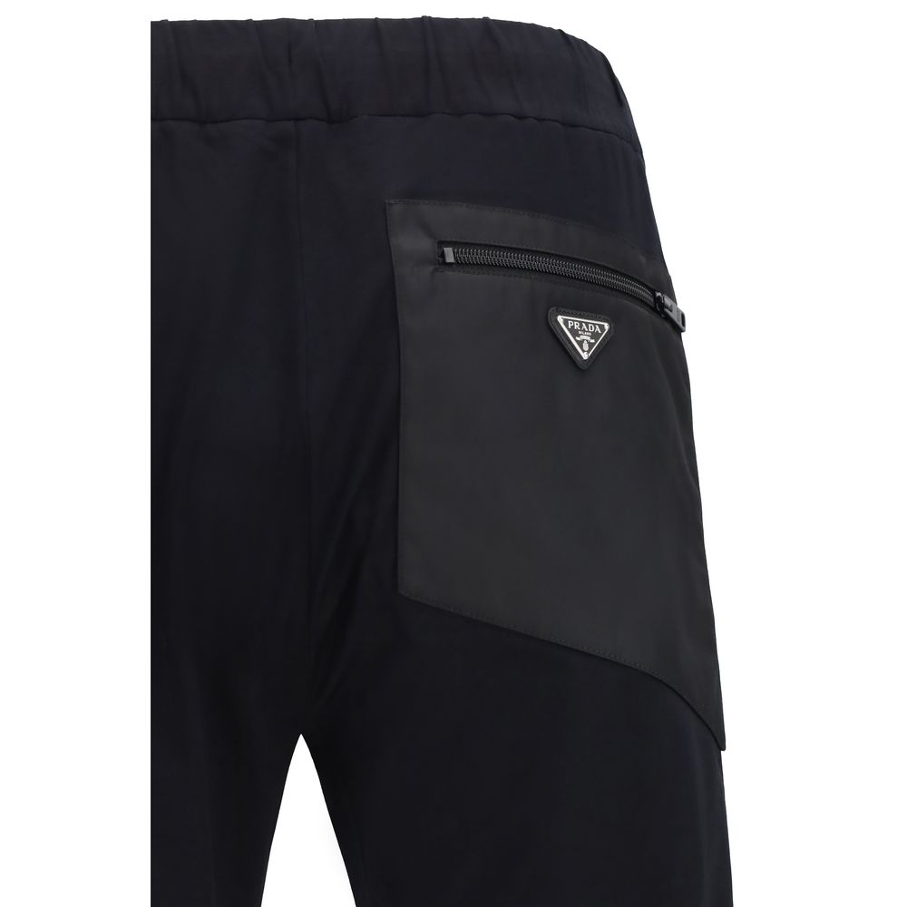Prada Black Nylon Athletic Pants