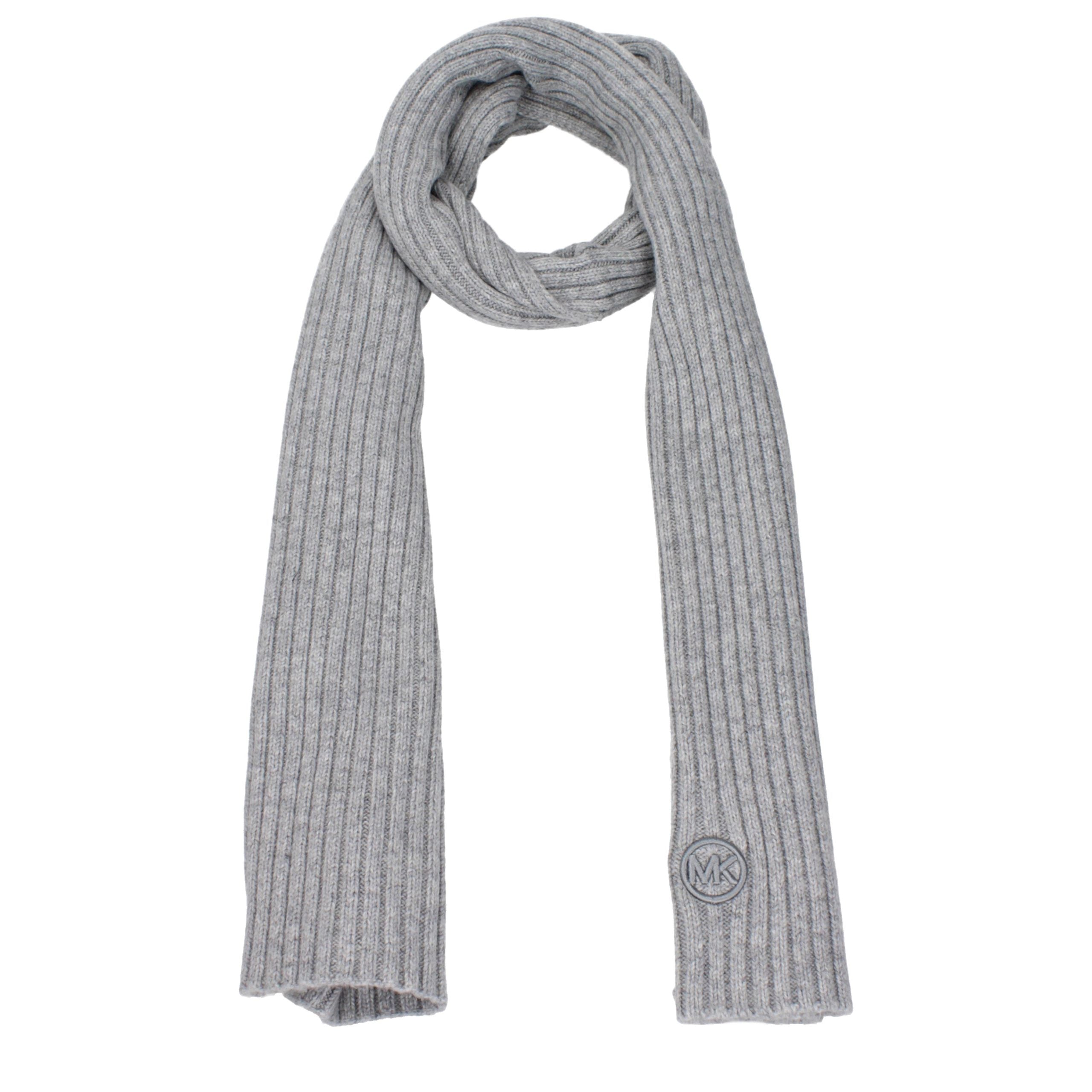 Gray Synthetic Scarf with Front Logo by Michael Kors