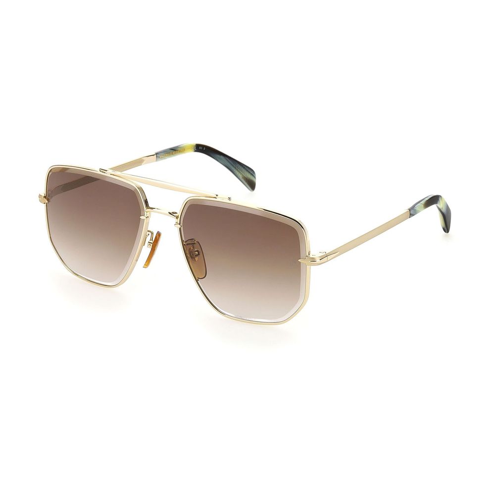 Gold Metal Sunglasses with Gradient Brown Lenses