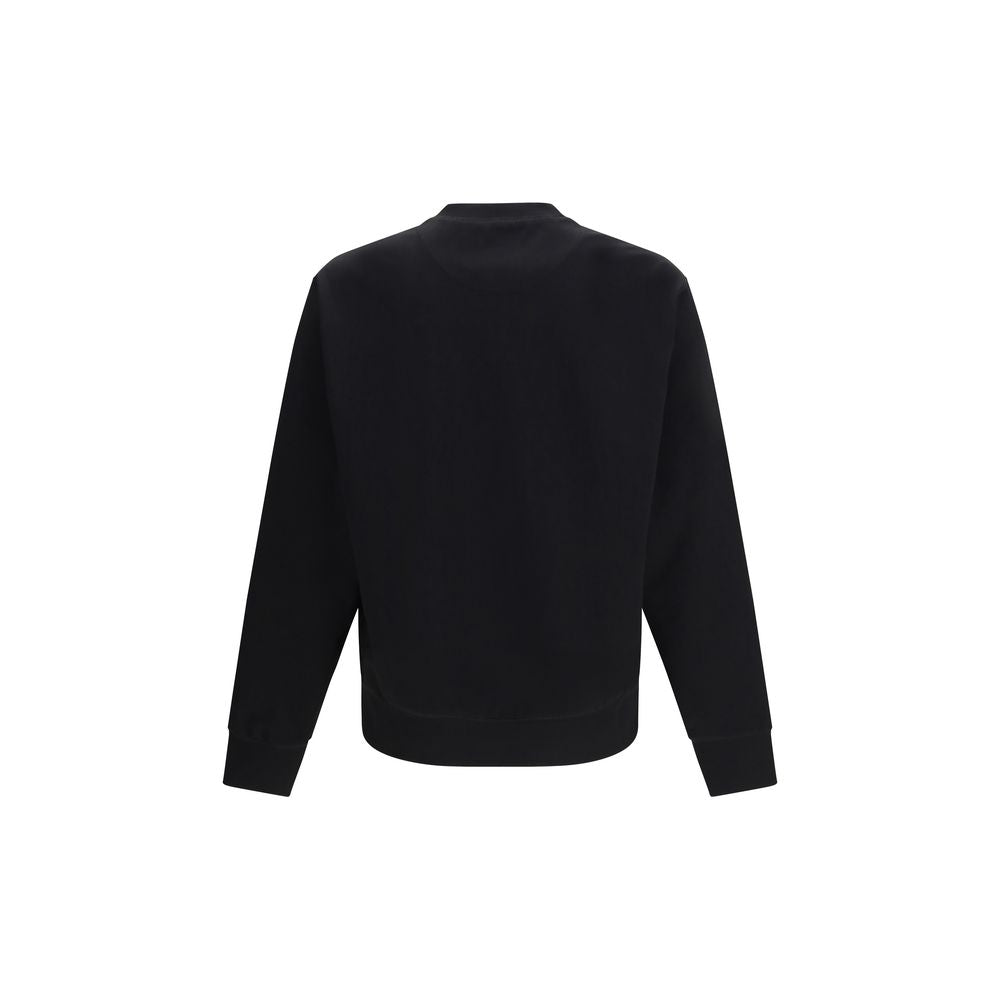 Schwarzes Sweatshirt aus Synthetik mit Reißverschlusstasche