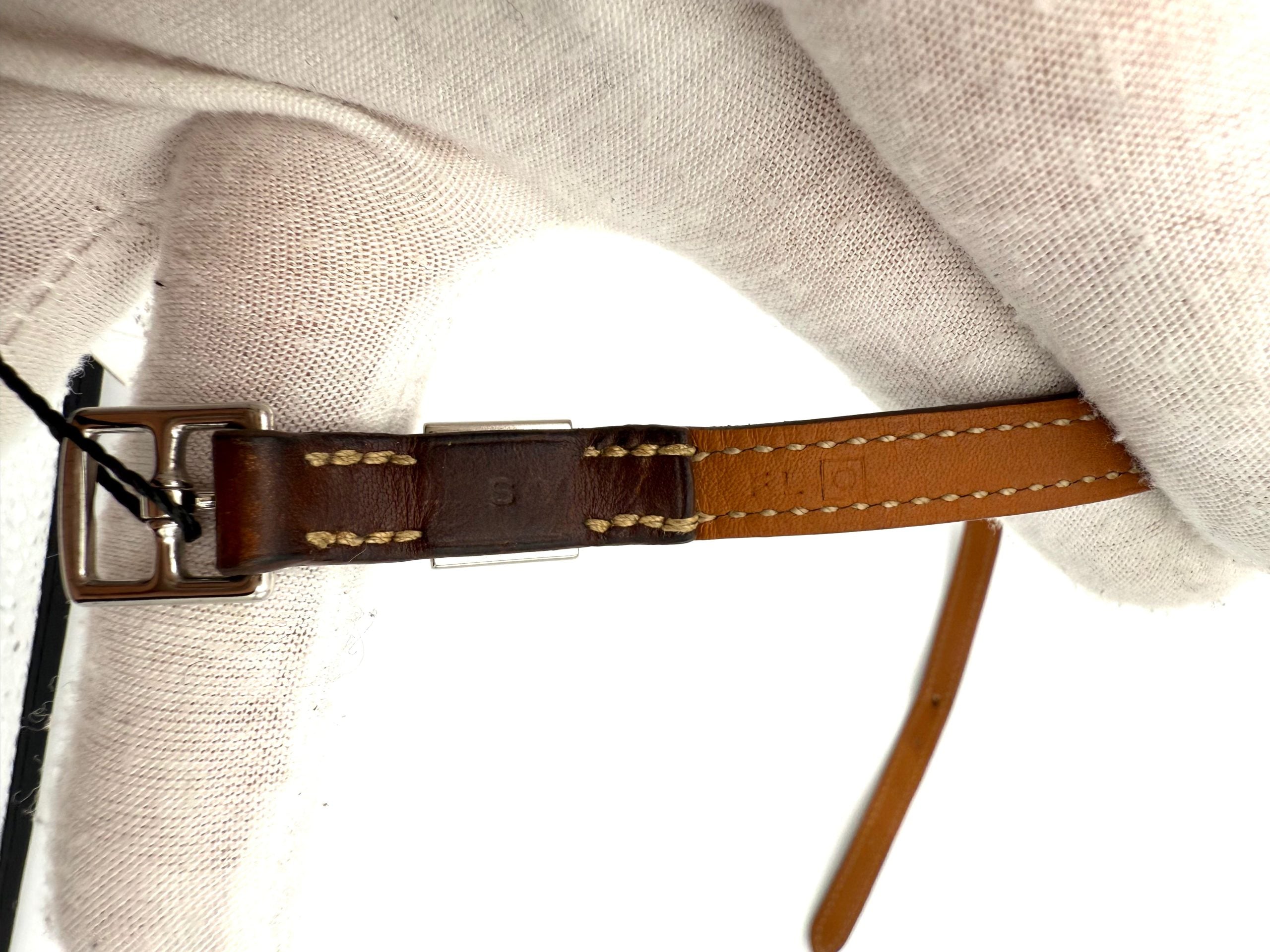 Hermès Silver Médor Leather Bracelet