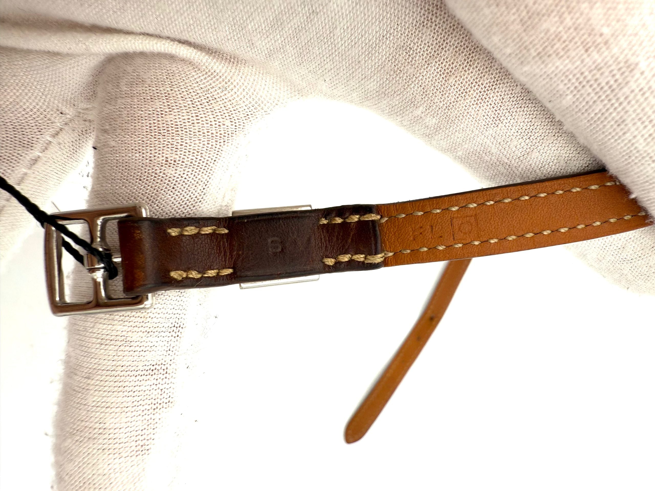 Hermès Silver Médor Leather Bracelet