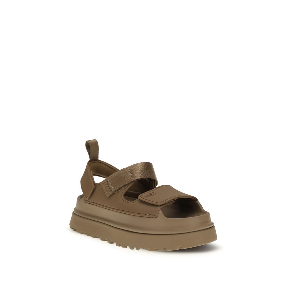 Brown Synthetic Flat Sandals with Recycled Straps