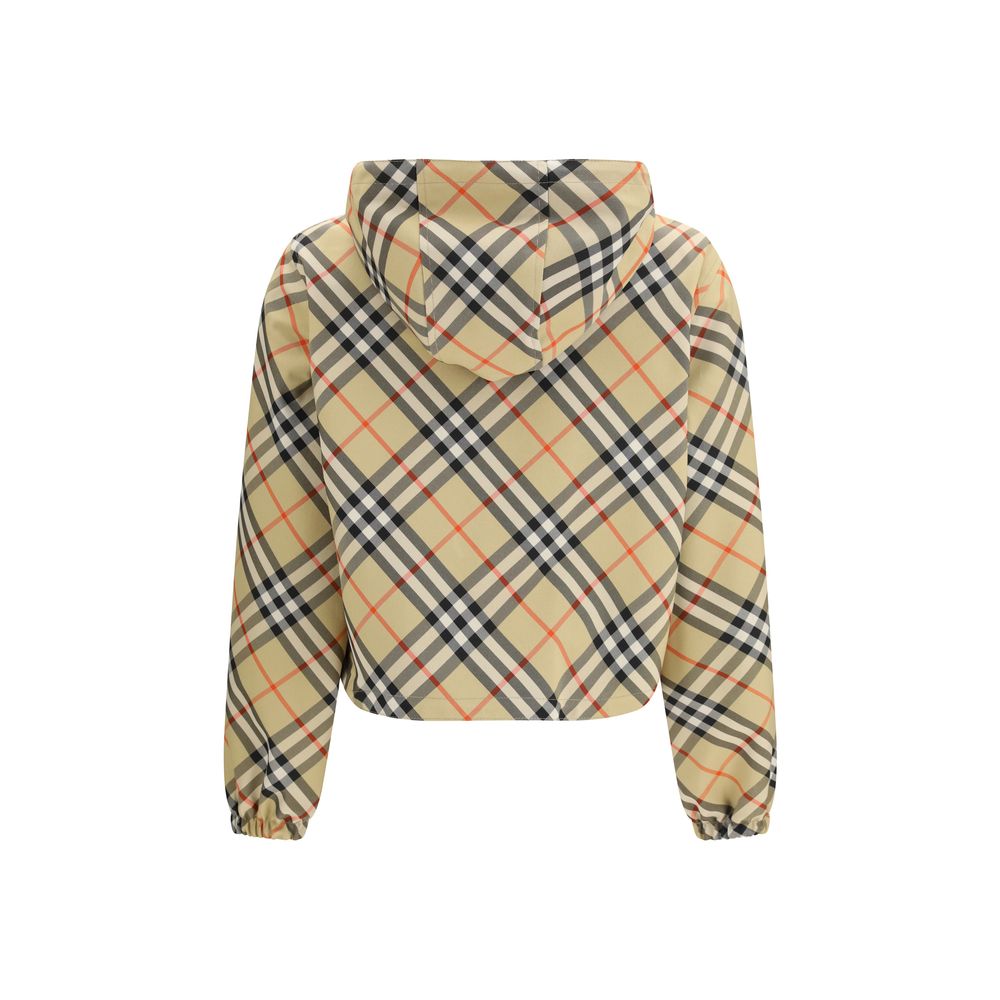 Beige Synthetic Cropped Reversible Jacket by Burberry