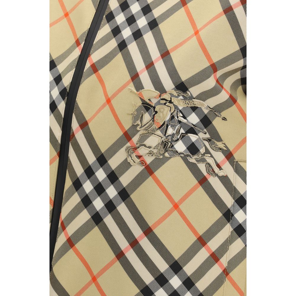 Beige Synthetic Cropped Reversible Jacket by Burberry