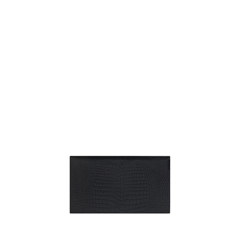 Schwarze Ledertasche mit Goldlogo von Saint Laurent