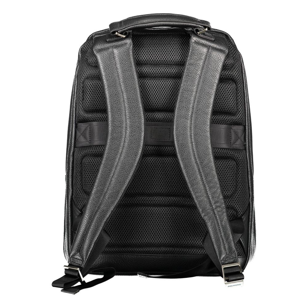 Schwarzer Lederrucksack mit Laptopfach von PIQUADRO