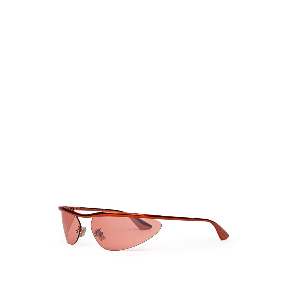 Orange Synthetic Metal Sunglasses with Mirrored Lenses