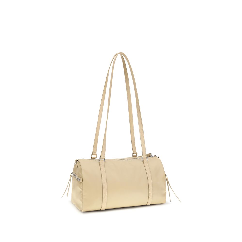 Beige Prada Shoulder Bag with Leather Details