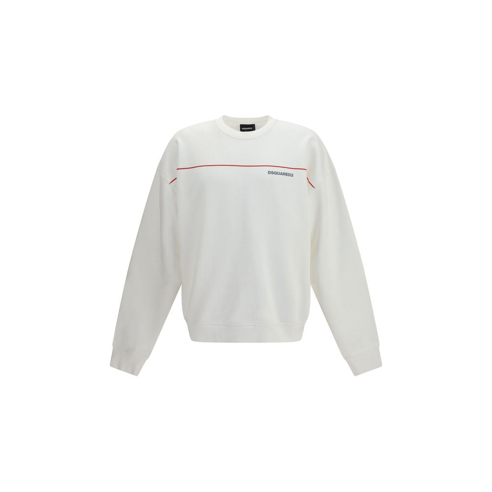 Weißes Baumwoll-Sweatshirt mit Logo-Print von Dsquared2