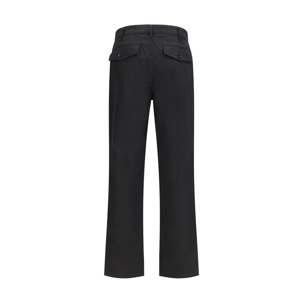 Schwarze Baumwoll-Chino-Hose mit Signature-Stickerei