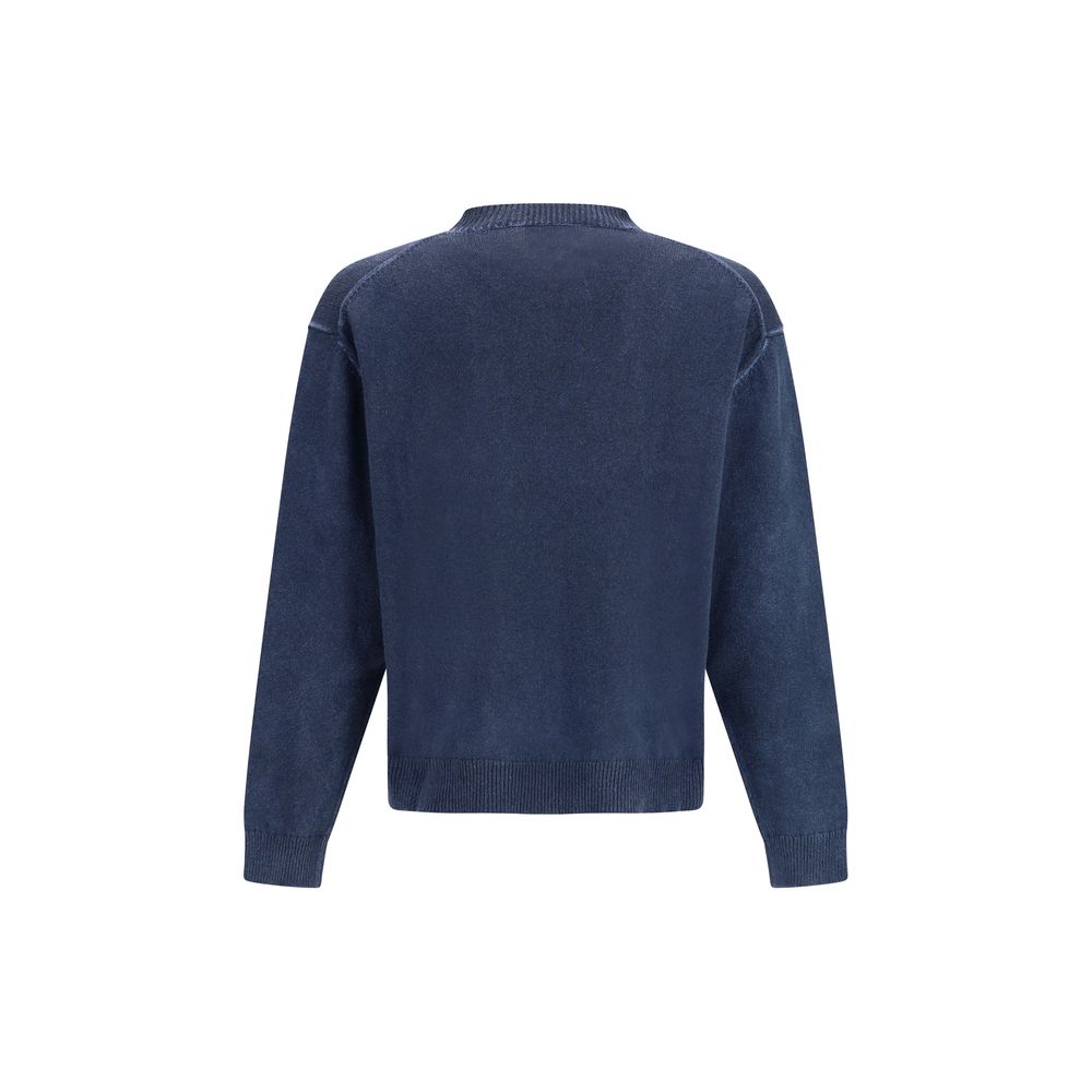 Blaues Rundhals-Sweatshirt aus Baumwollmischung
