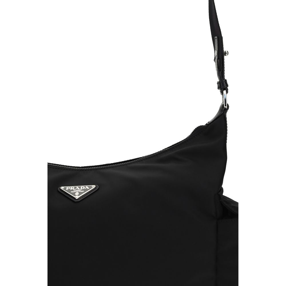 Black Synthetic Explorer Shoulder Bag with Logo by Prada