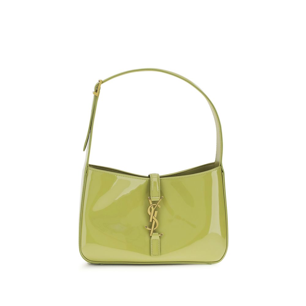 Zweifarbige Leder-Umhängetasche mit YSL-Plakette