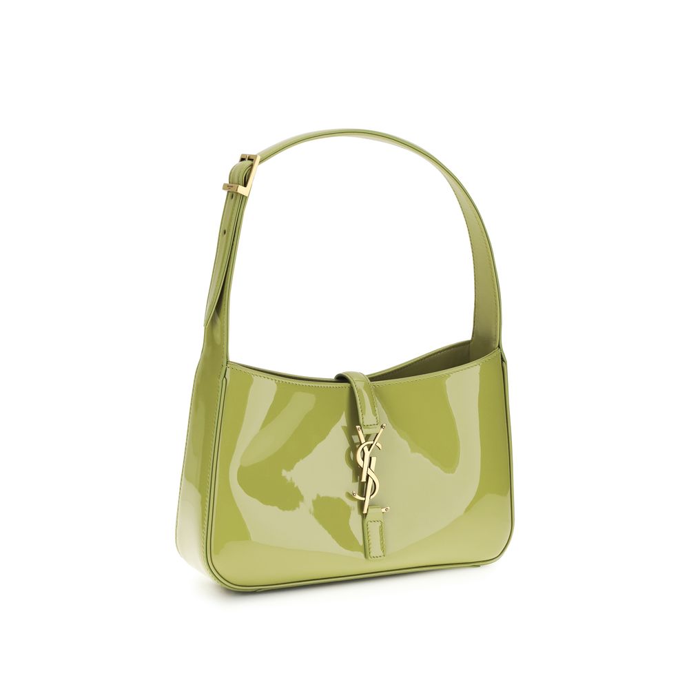 Zweifarbige Leder-Umhängetasche mit YSL-Plakette