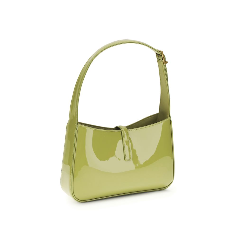 Bicolor Leather Shoulder Bag with YSL Plaque