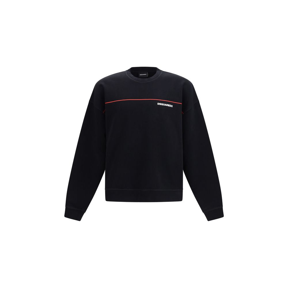 Schwarzes Baumwoll-Sweatshirt mit Logo-Print von Dsquared2