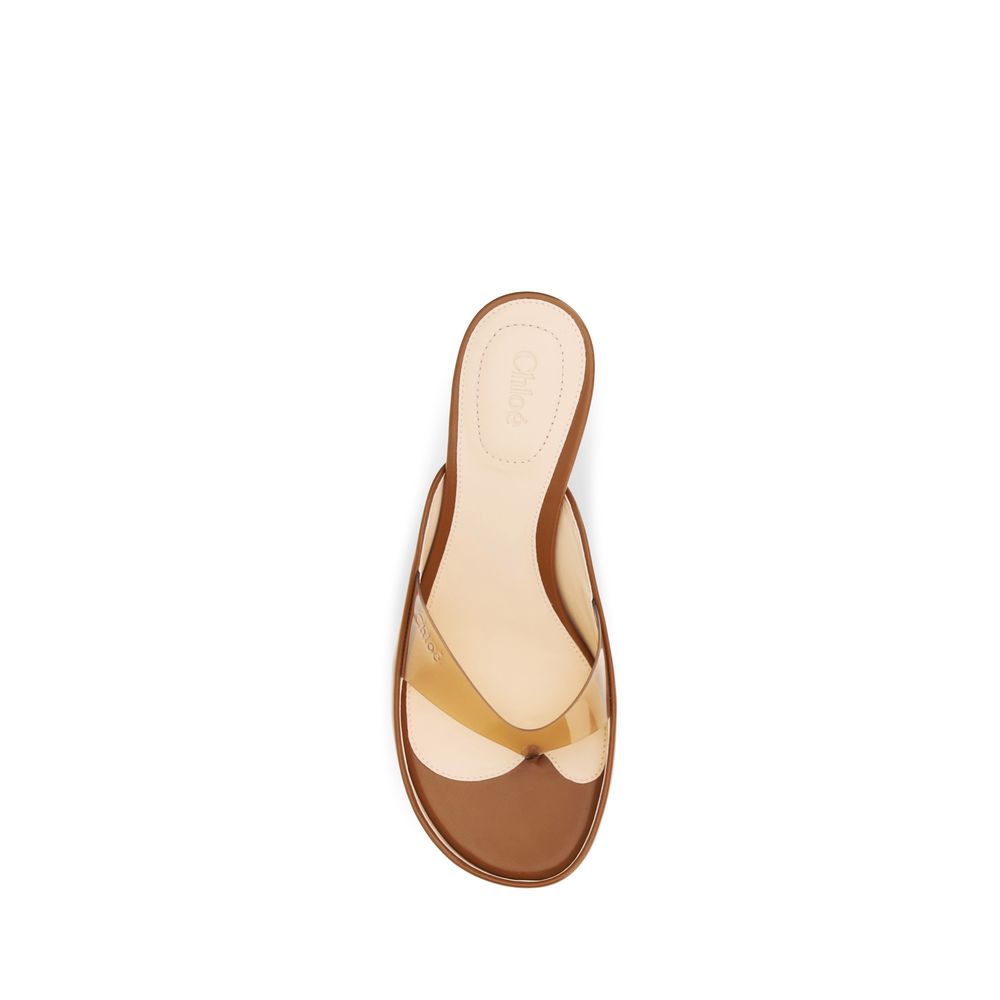 Brown Leather Stiletto Heel Sandals
