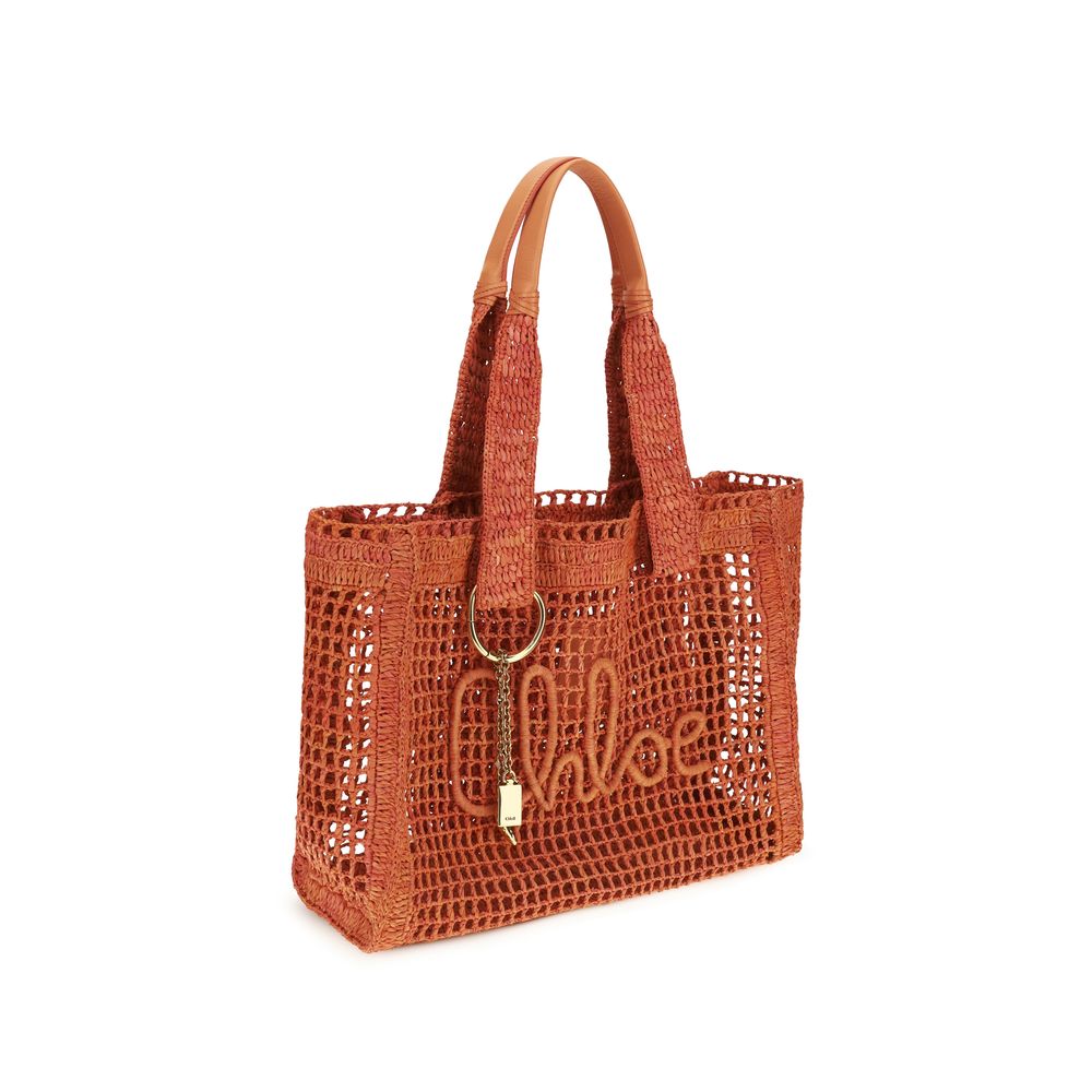 Multicolor Raffia Shoulder Bag with Leather Accents