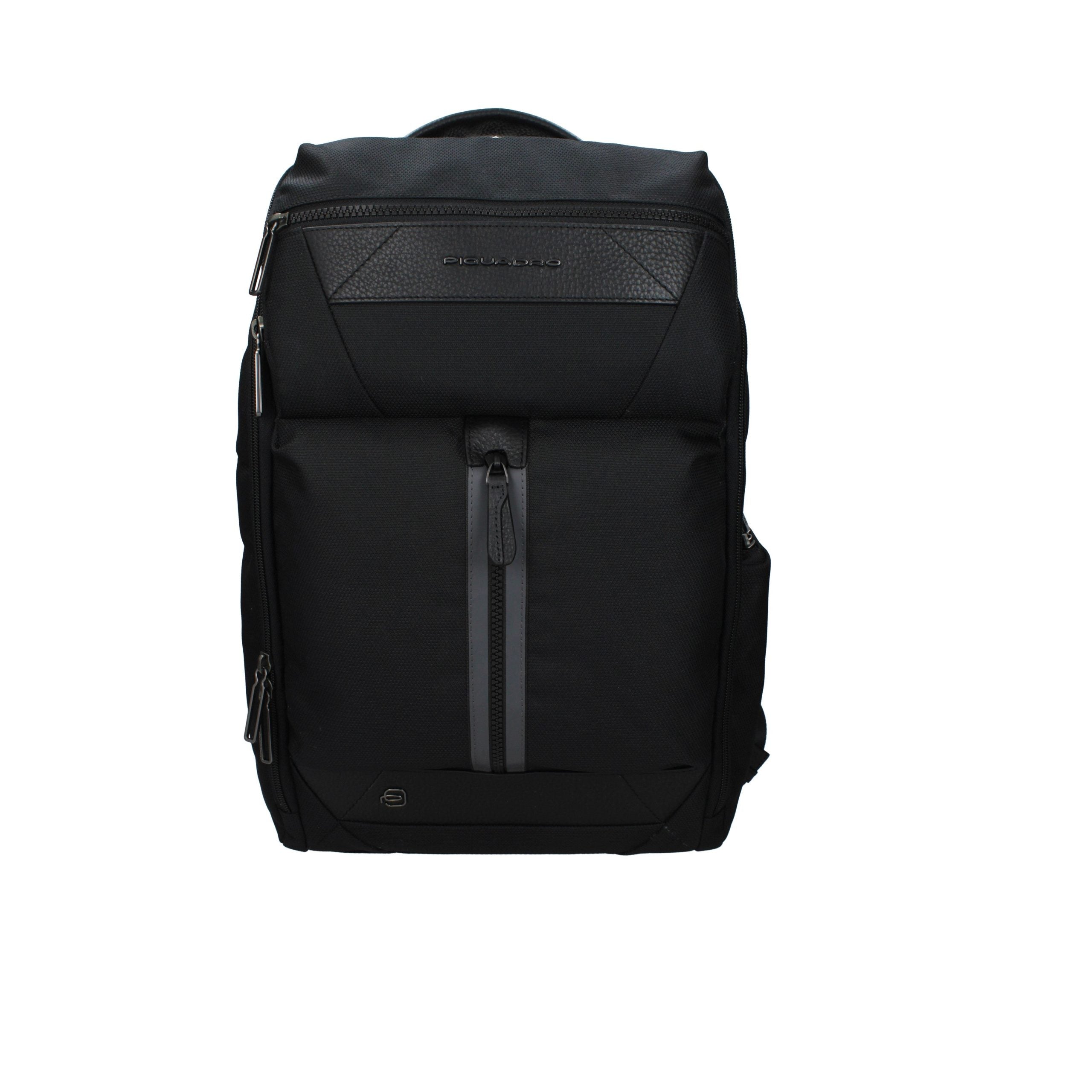 Schwarzer synthetischer Rucksack mit verstellbaren Trägern und Logo