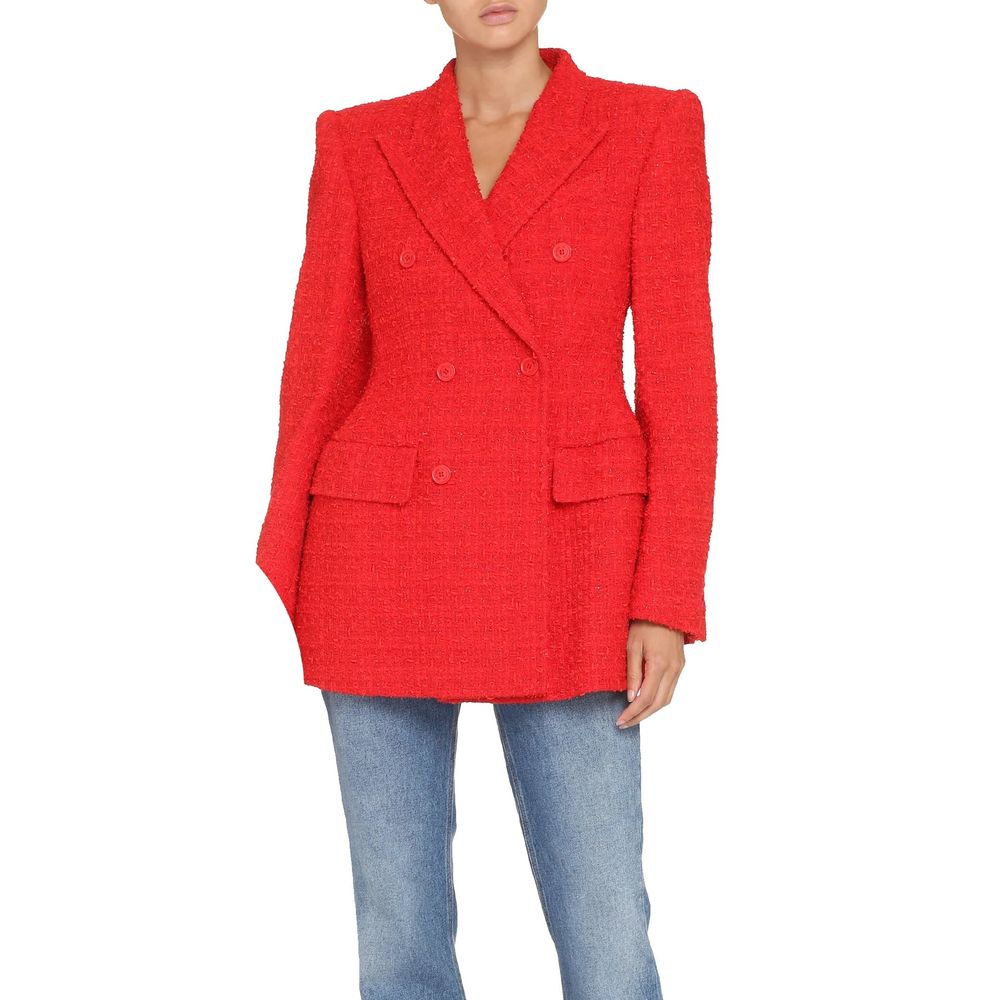 Mehrfarbige zweireihige Jacke aus Baumwollmischung