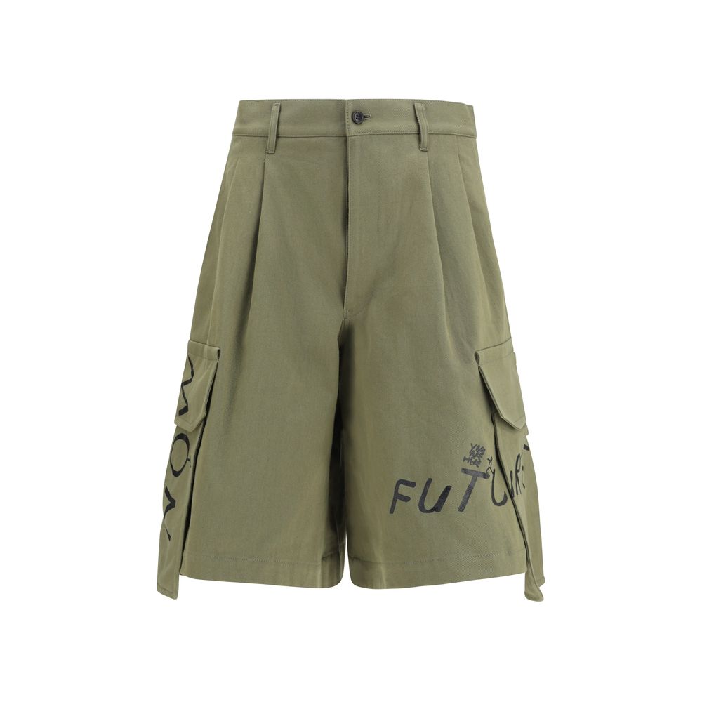 Comme Des Garçons Bicolor Cotton Bermuda Shorts