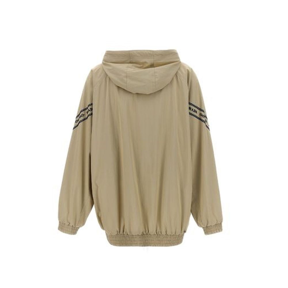 Veste longue Prada en coton beige