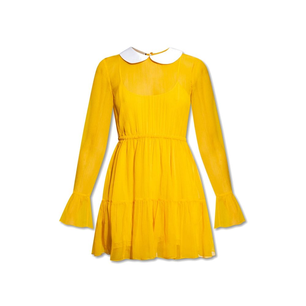 Zweifarbiges Freizeitkleid aus Synthetik mit Kontrastkragen