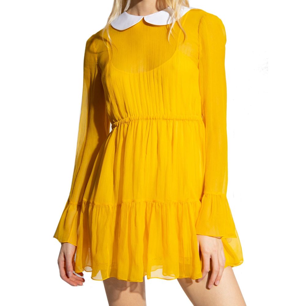 Zweifarbiges Freizeitkleid aus Synthetik mit Kontrastkragen