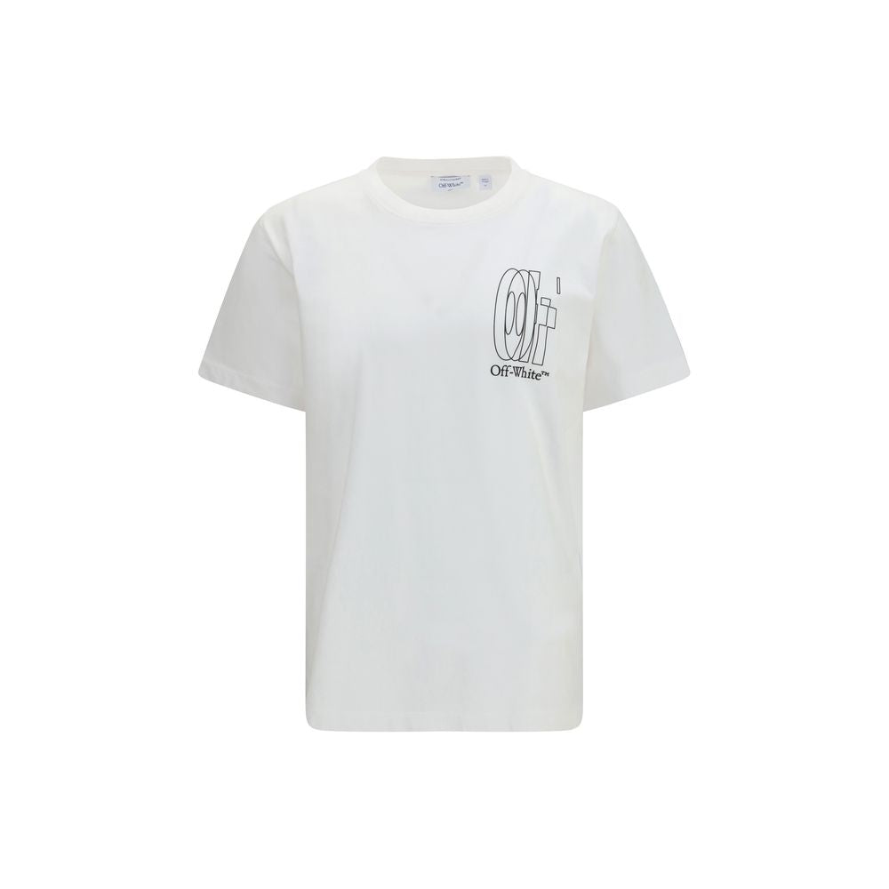 White Cotton T-Shirt with Big Double Arrow Logo
