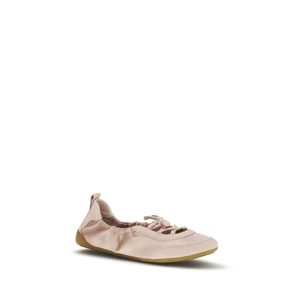 Multicolor Leather Ballet Flats with Logo Detail